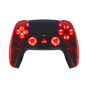 Red Clear LED PS5 controller