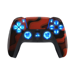 Red Digital LED PS5 controller