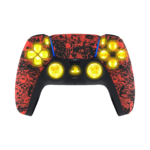 Red Skulls Silent Modz LED Light-Up Buttons Wireless Custom Controller for PS5