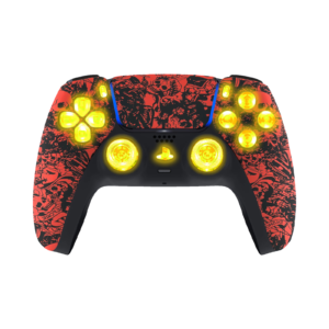 Red Skulls LED PS5 controller