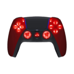 Soft Red Silent Modz LED Light Up Buttons Wireless Custom Controller for PS5