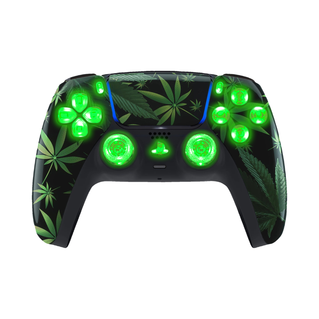 Weed Leaf LED Wireless Controller for PS5