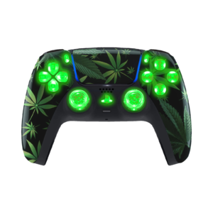 Weed Leaf LED PS5 controller