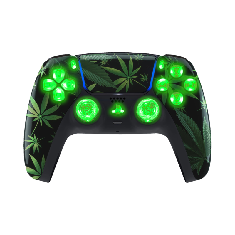 Weed Leaf LED wireless controller for PS5