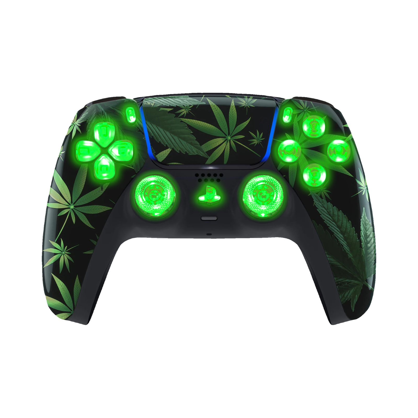 Weed Leaf LED PS5 controller