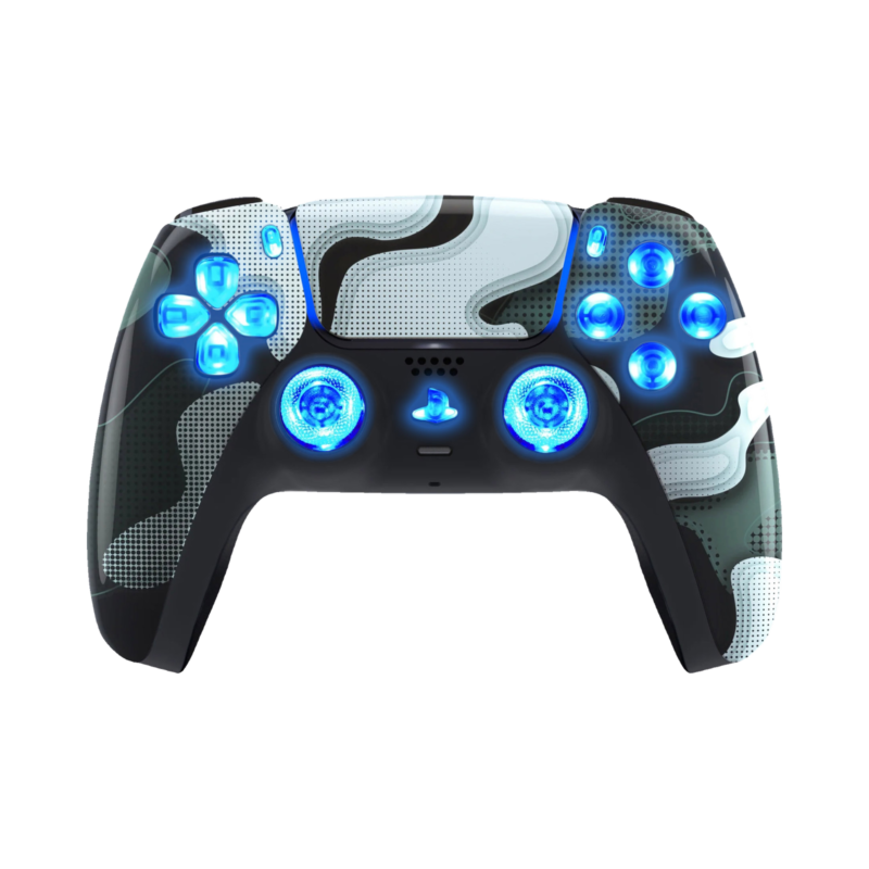 White Digital LED wireless controller for PS5